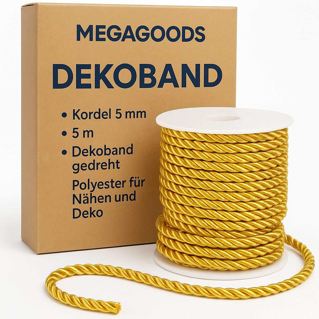 Kordel 5 mm 5 m Dekoband gedreht Polyester für Nähen und Deko DE.