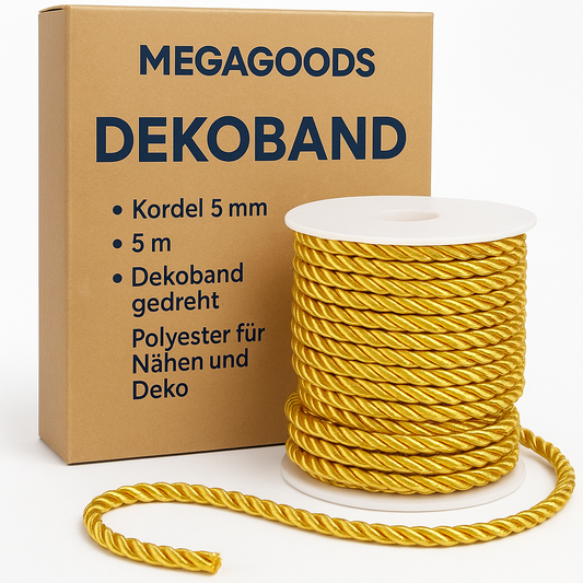 Kordel 5 mm 5 m Dekoband gedreht Polyester für Nähen und Deko DE.