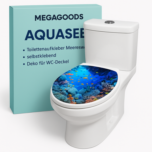 Toilettenaufkleber Meereswelt selbstklebend Deko für WC Deckel DE.