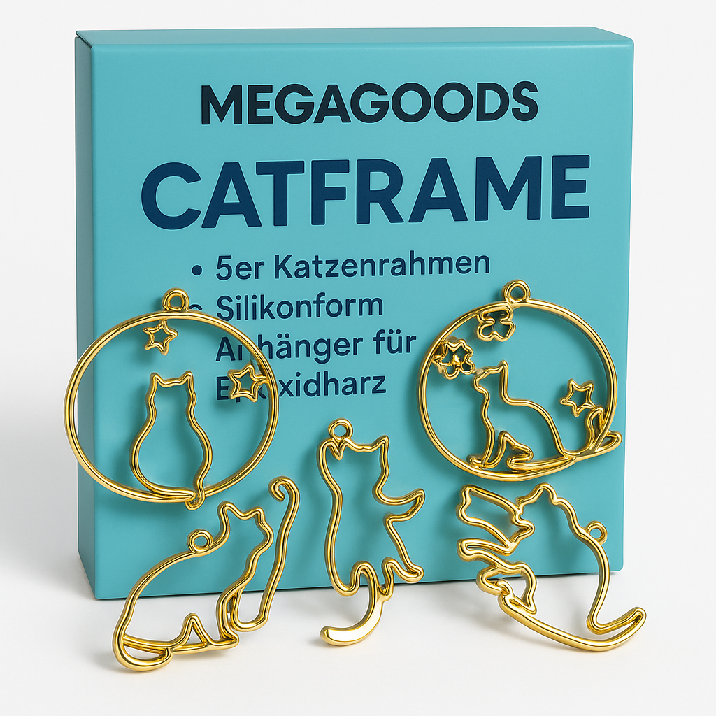 5er Katzenrahmen Silikonform Anhänger für Epoxidharz DIY Schmuck DE.