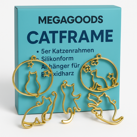 5er Katzenrahmen Silikonform Anhänger für Epoxidharz DIY Schmuck DE.