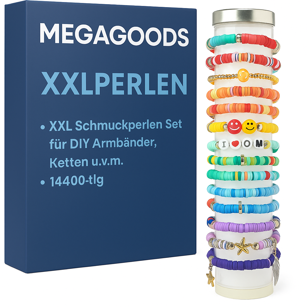 XXL Schmuckperlen Set für DIY Armbänder Ketten u.v.m. 14400tlg DE.