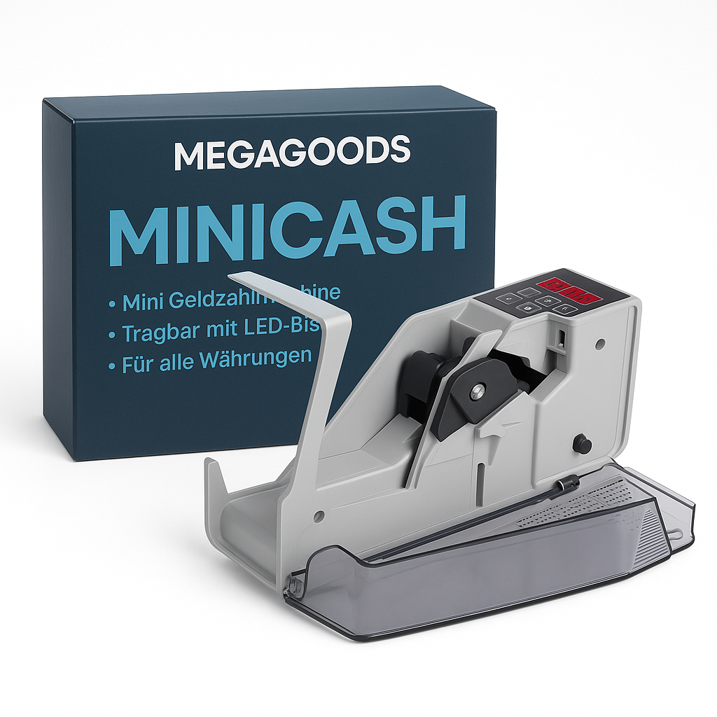 Mini Geldzählmaschine tragbar mit LED Display für alle Währungen DE.
