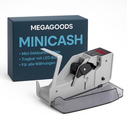 Mini Geldzählmaschine tragbar mit LED Display für alle Währungen DE.