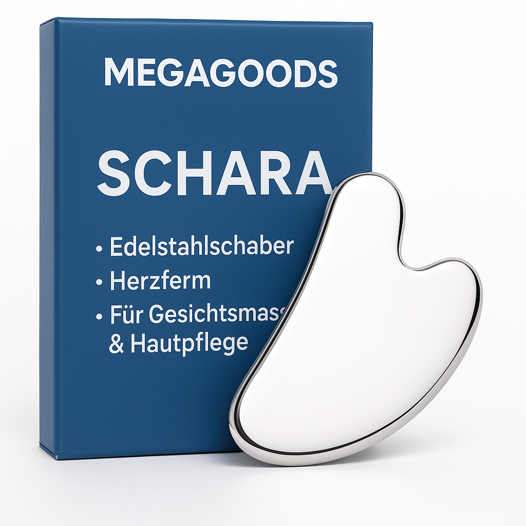 Gua Sha Edelstahlschaber Herzform für Gesichtsmassage & Hautpflege DE.