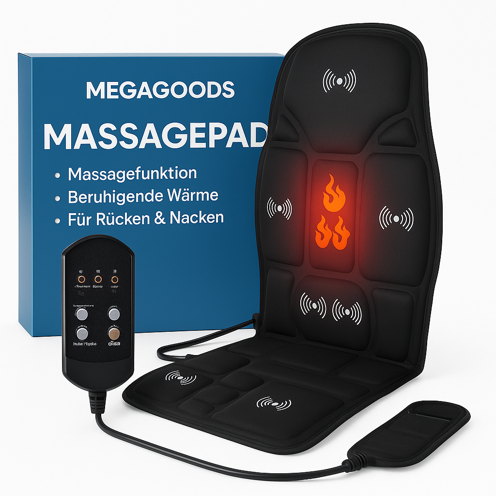 Massageauflage elektrisch mit Infrarot Wärme Ganzkörper Nacken Rücken DE.