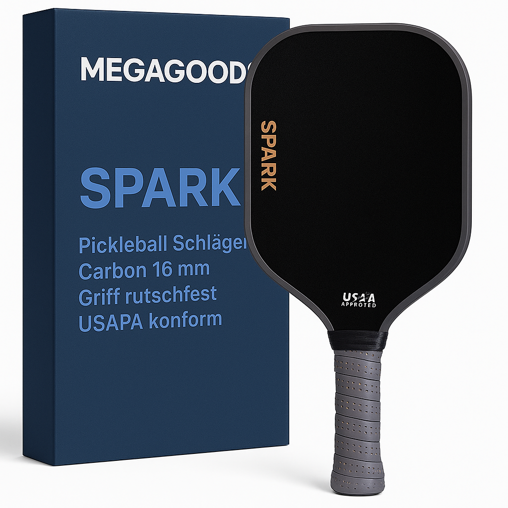 Pickleball Schläger Carbon 16 mm Griff rutschfest USAPA konform DE.