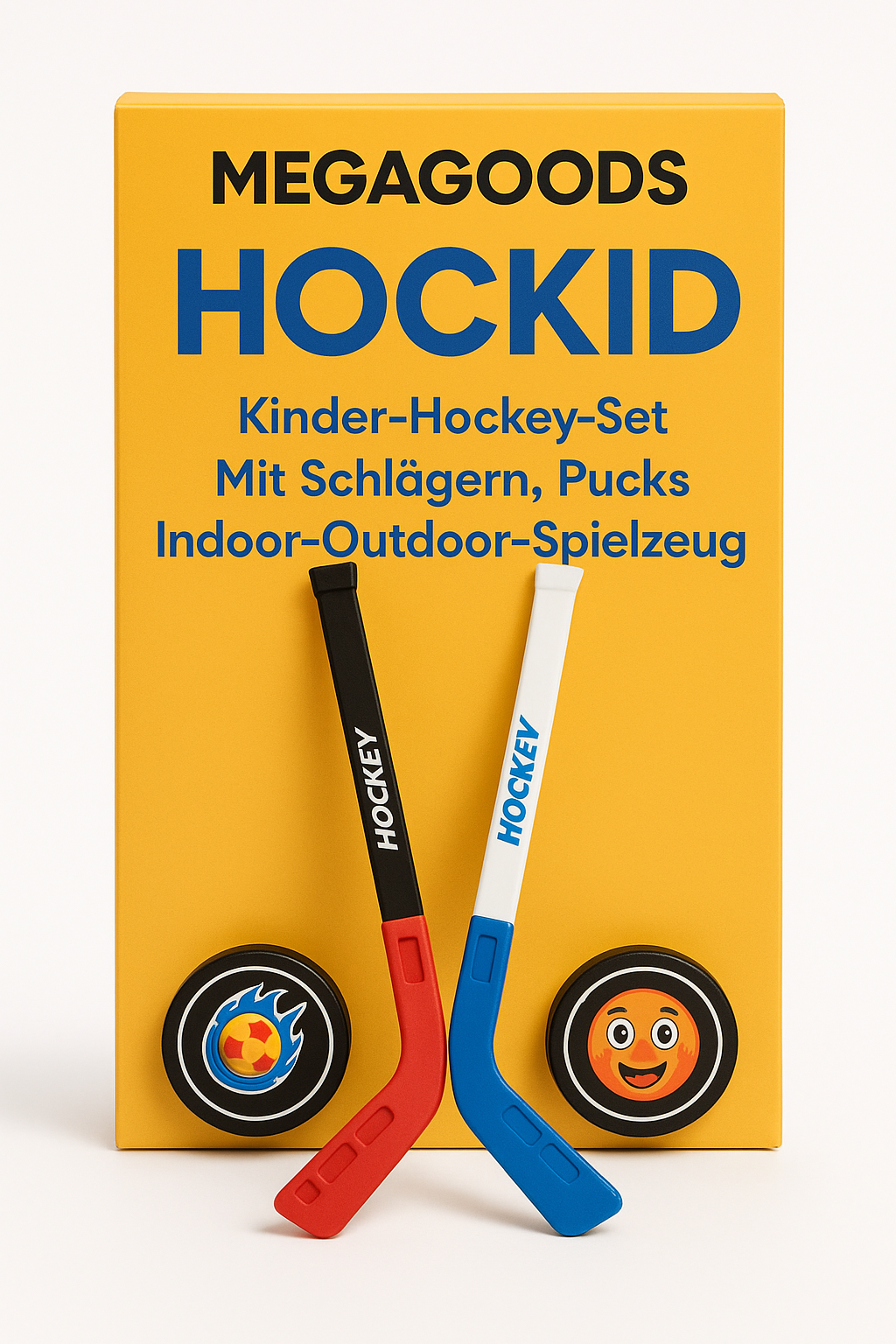 Kinder Hockey Set mit Schlägern Puck Ball Indoor Outdoor Spielzeug DE.
