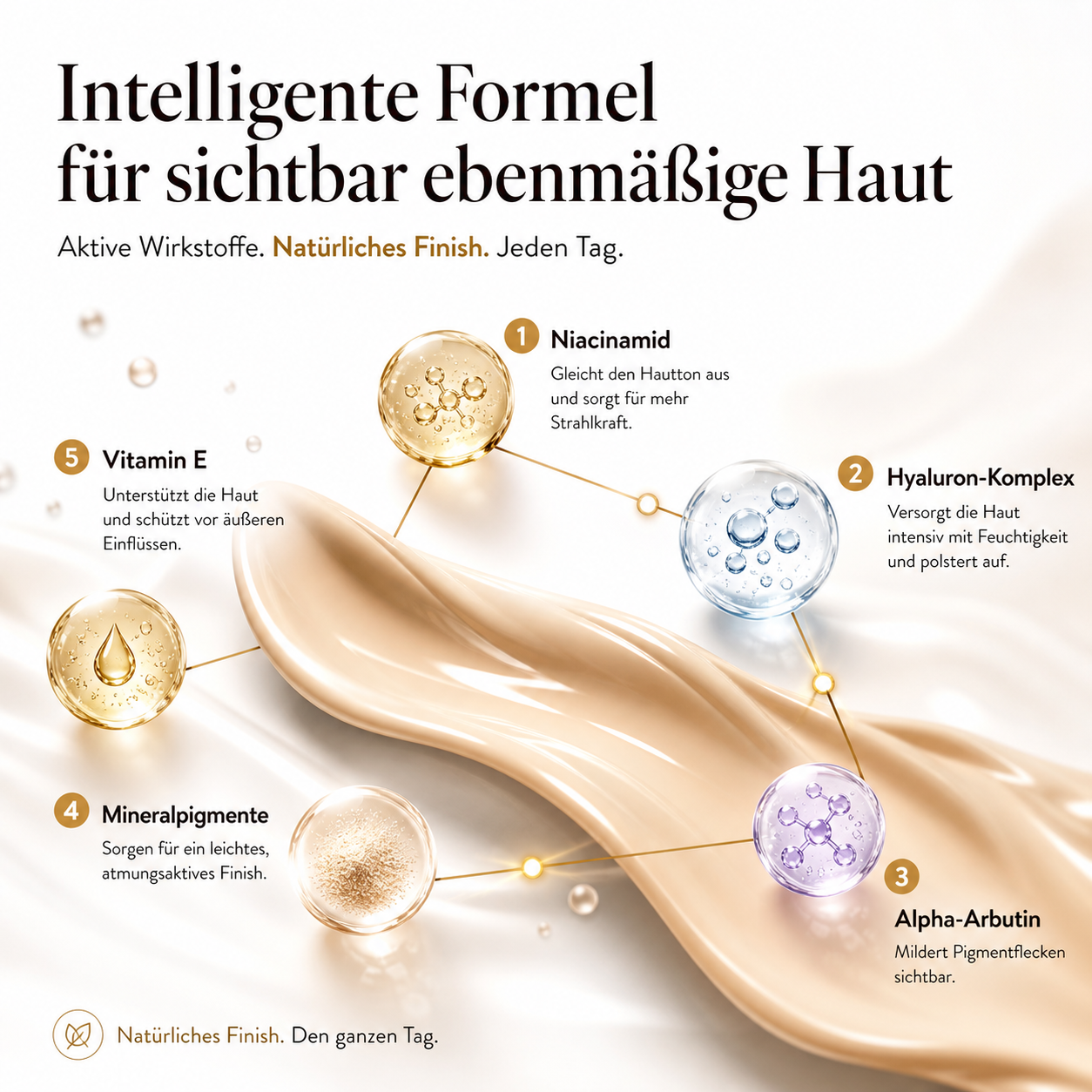 LUXARA™ Farbwechsel Changing Foundation Make Up Selbstanpassend Anti Aging Glow