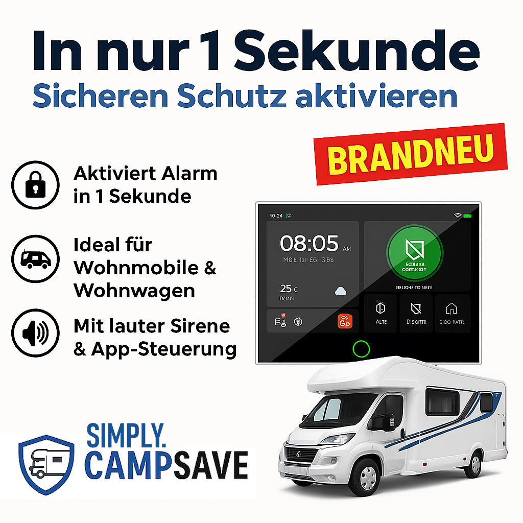 CAMPSAVE™ Alarmanlagen Set für Wohnmobil & Wohnwagen GSM LTE Funk Sirene kabellos