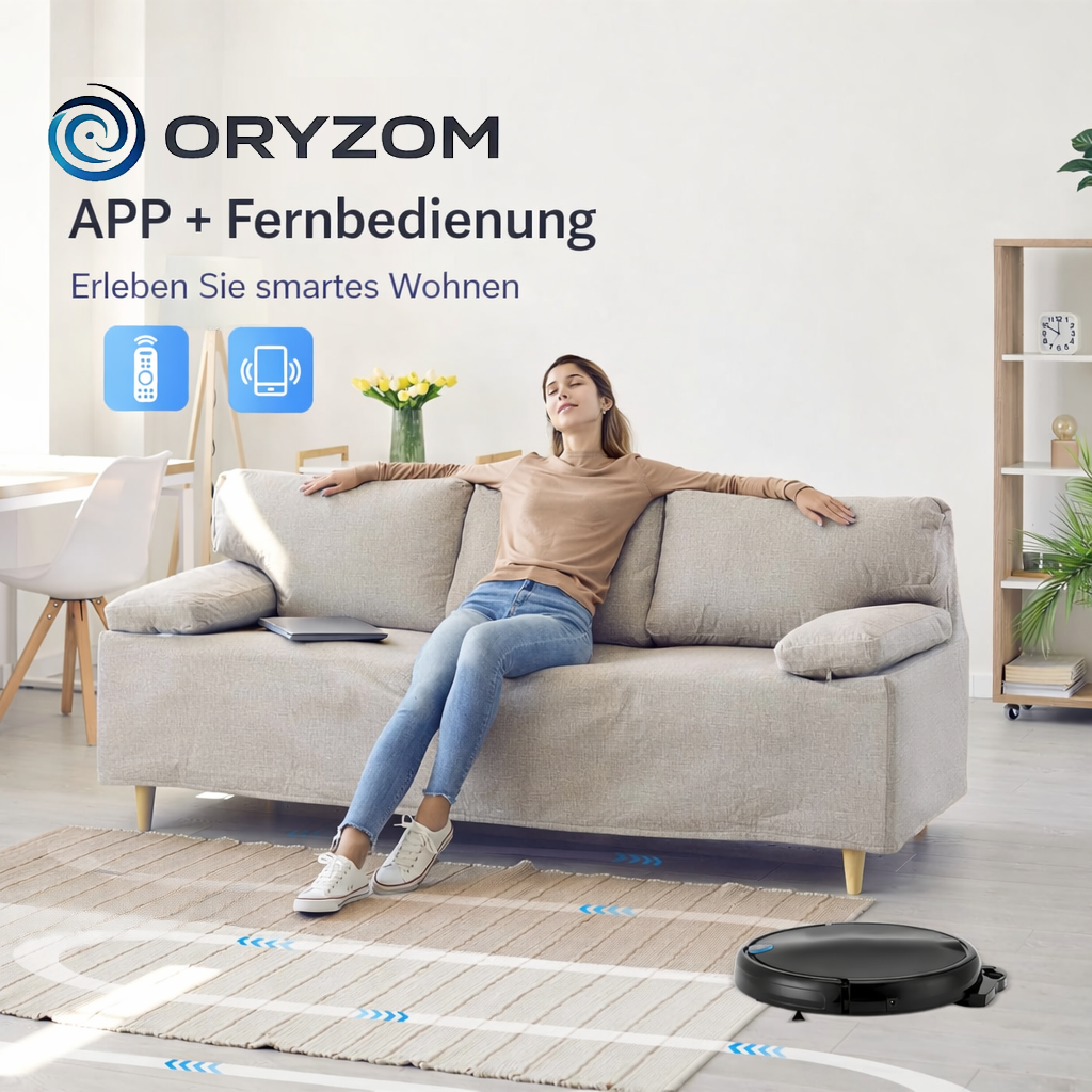 Oryzom™ Saugroboter V8 Slim - Vollautomatische Reinigung mit Wischfunktion & App