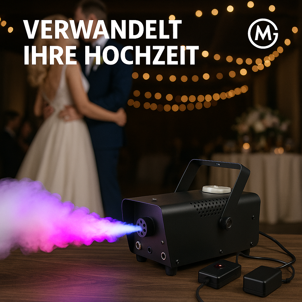 LED Nebelmaschine 500W RGB Farbwechsel Profi Bühnennebel DE.