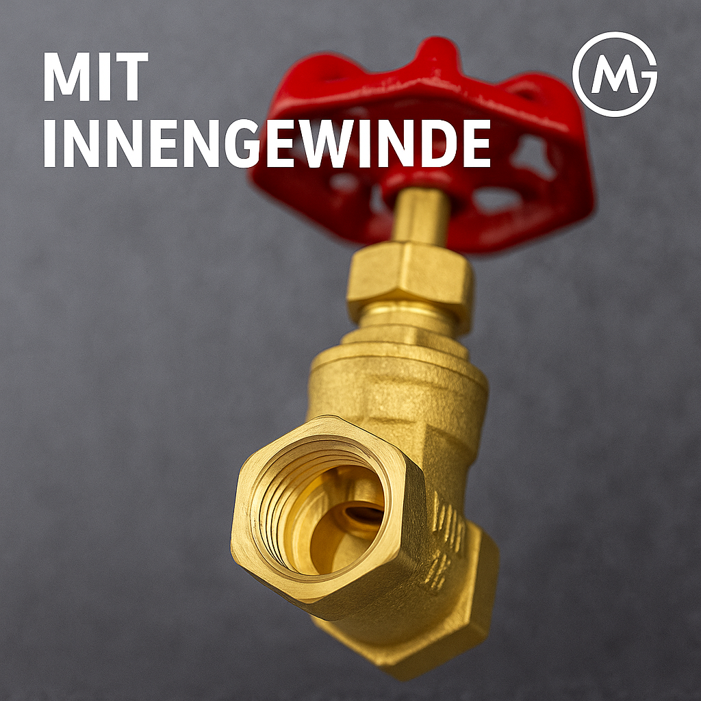 Messing-Schieberventil 1" mit Innengewinde Wasserabsperrventil DE.