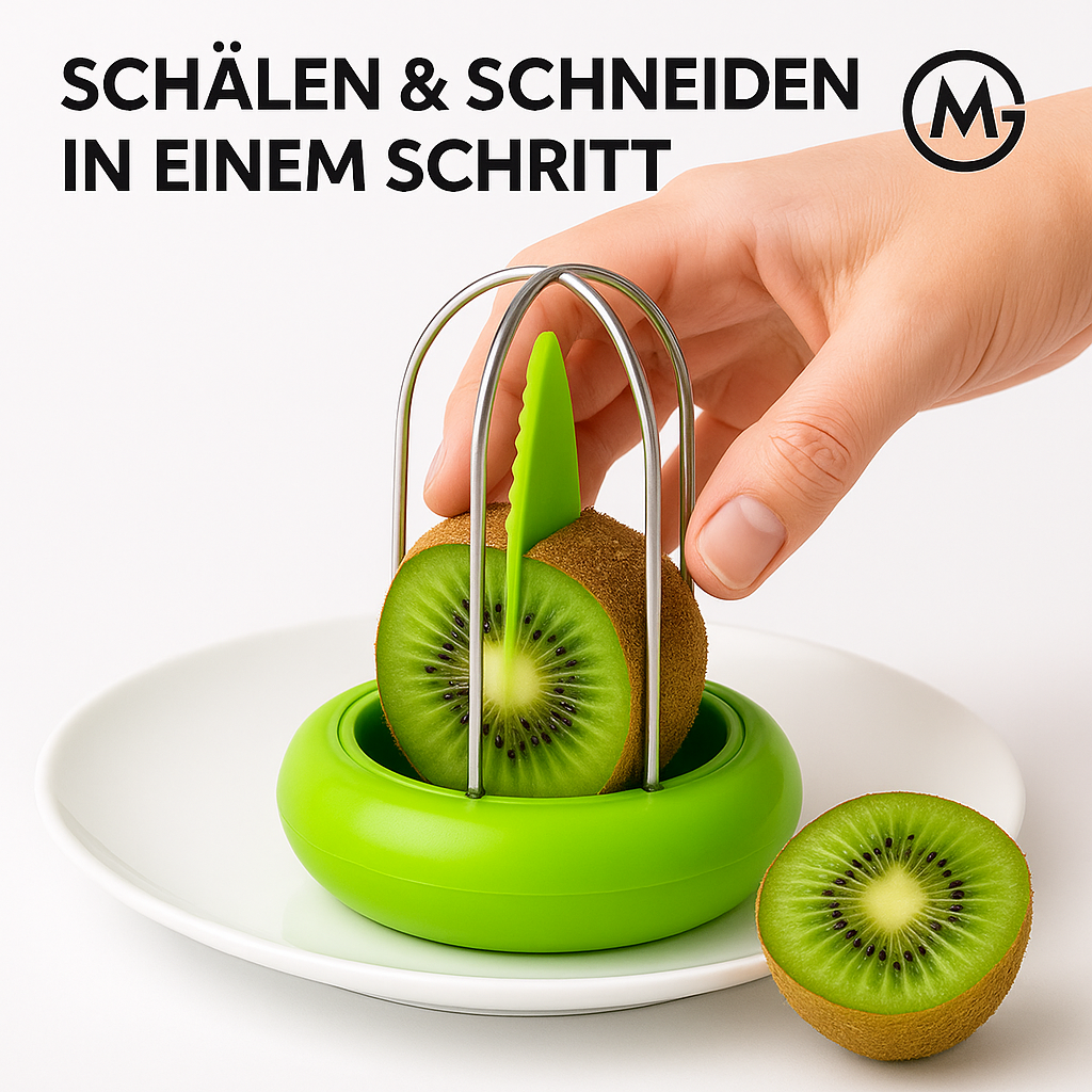 Kiwi Schneider mit Schälfunktion Küchenhelfer Obstschäler DE.
