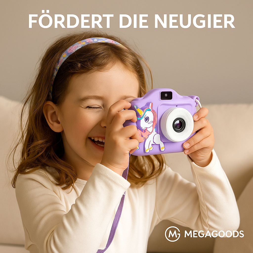 Kinderkamera Einhorn 1080P HD 2 Zoll Display 32GB Geschenk DE.