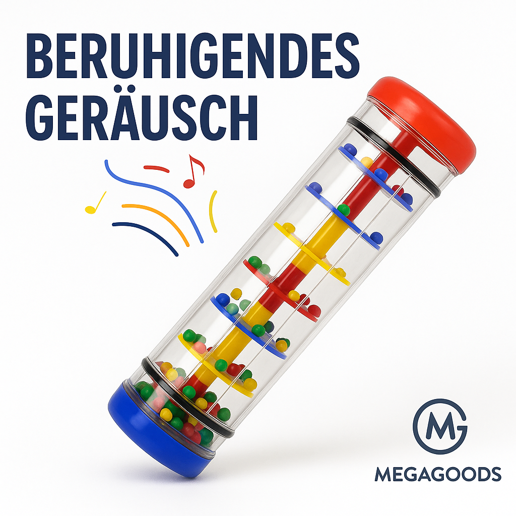 Regenmacher Spielzeug Baby Rassel Musikstab Sensorik Montessori DE.