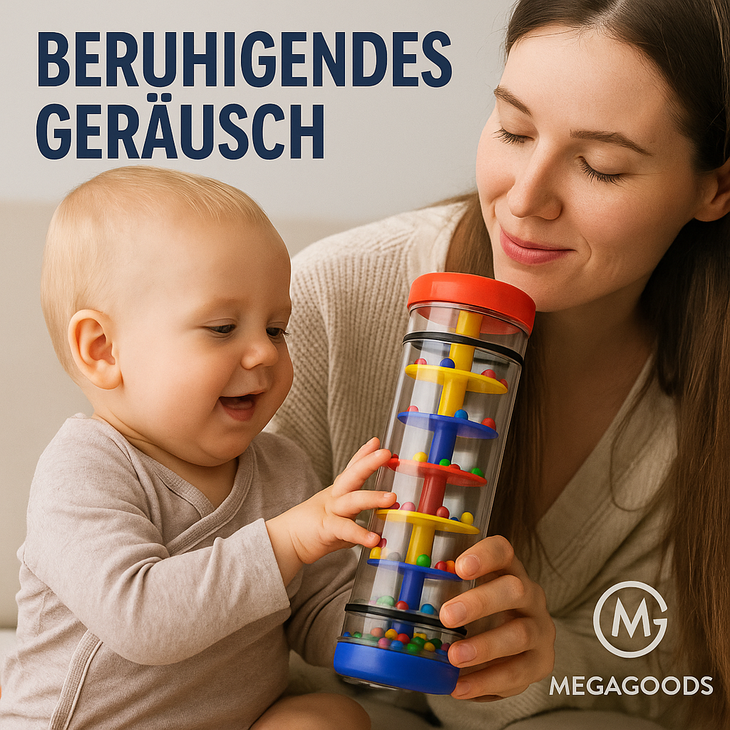 Regenmacher Spielzeug Baby Rassel Musikstab Sensorik Montessori DE.