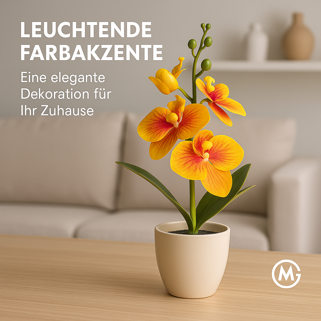 Bonsai Kunst-Orchidee Schmetterling Deko Pflanze Vase Hochzeit DE.