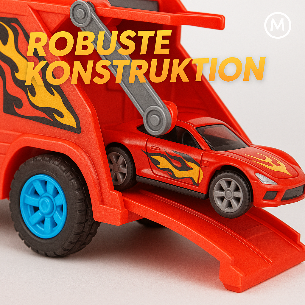Großer Kinder-Transformer-Truck mit Rennstrecke Spielzeug DE.