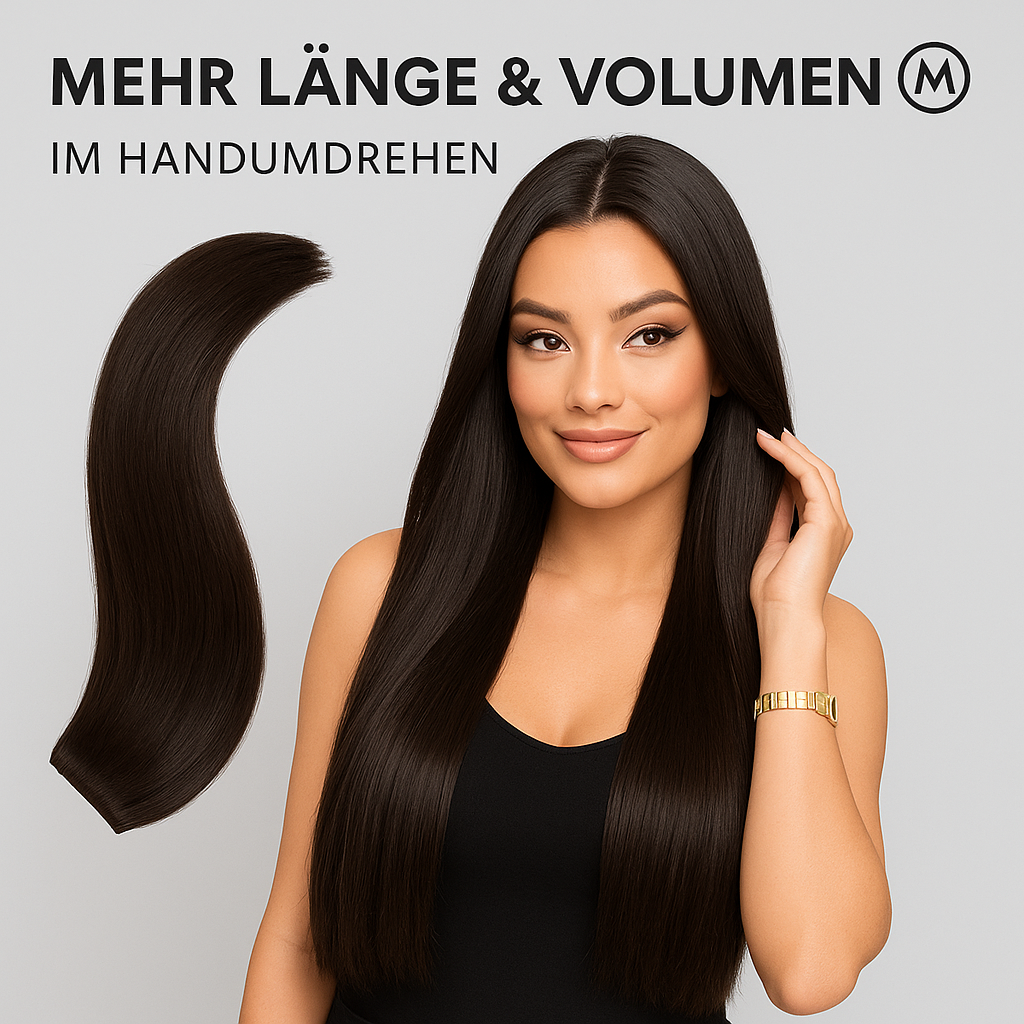 Clip-in Haarverlängerung lang dicht leicht Synthetik Haarteil DE.