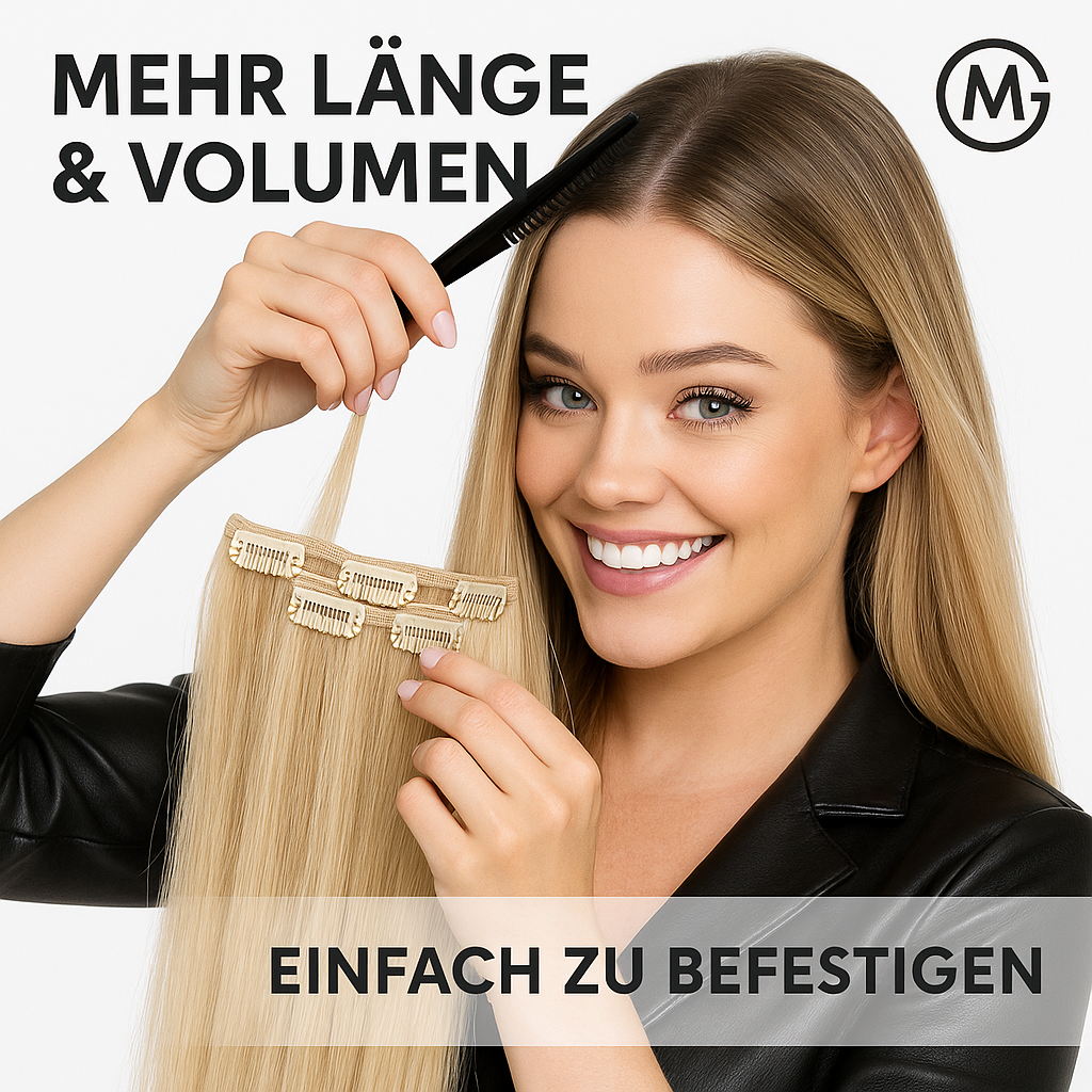 Clip-in Haarverlängerung lang dicht leicht synthetisch Damen DE.