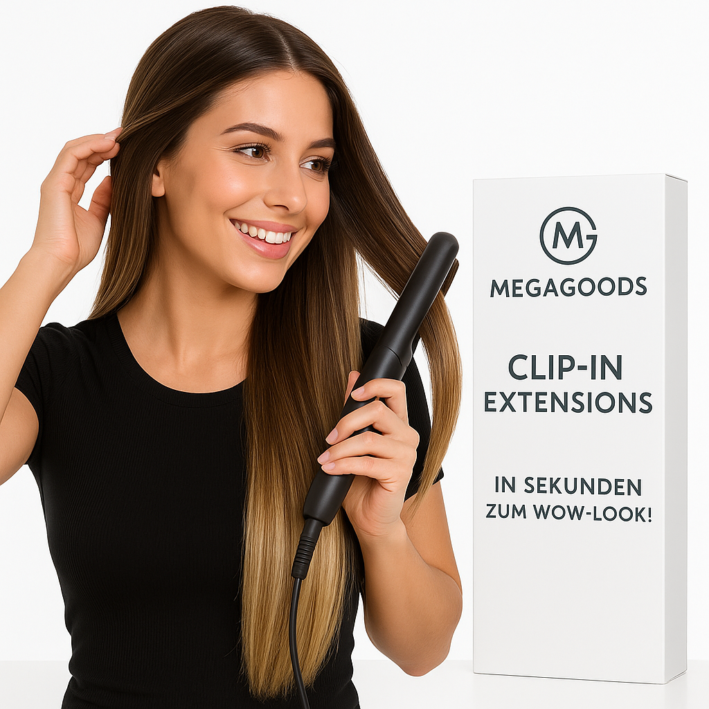 Clip-in Haarverlängerung lang dicht leicht Haare Synthetik DE.