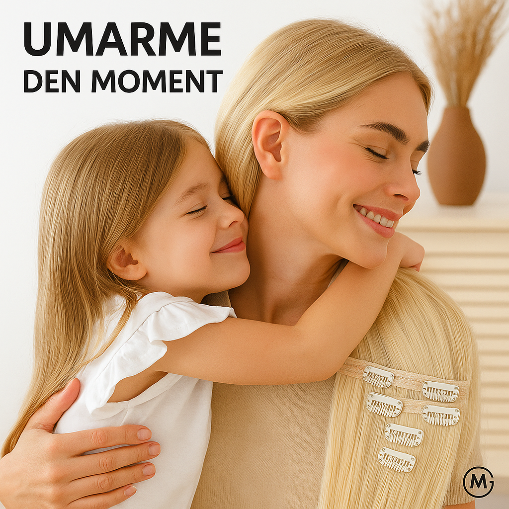 Clip-in Haarverlängerung lang dicht leicht Lace Weft Synthetik DE.