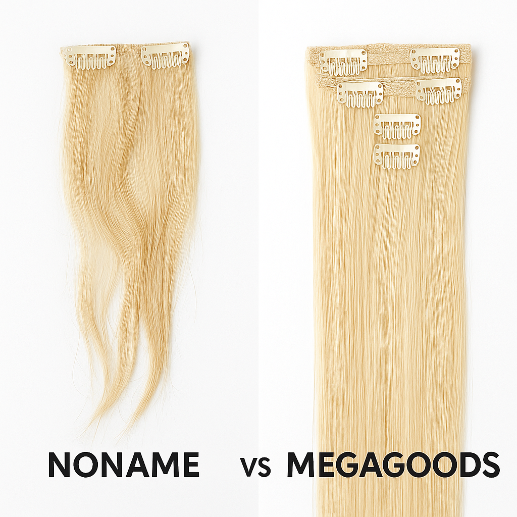 Clip-in Haarverlängerung lang dicht leicht Lace Weft Synthetik DE.