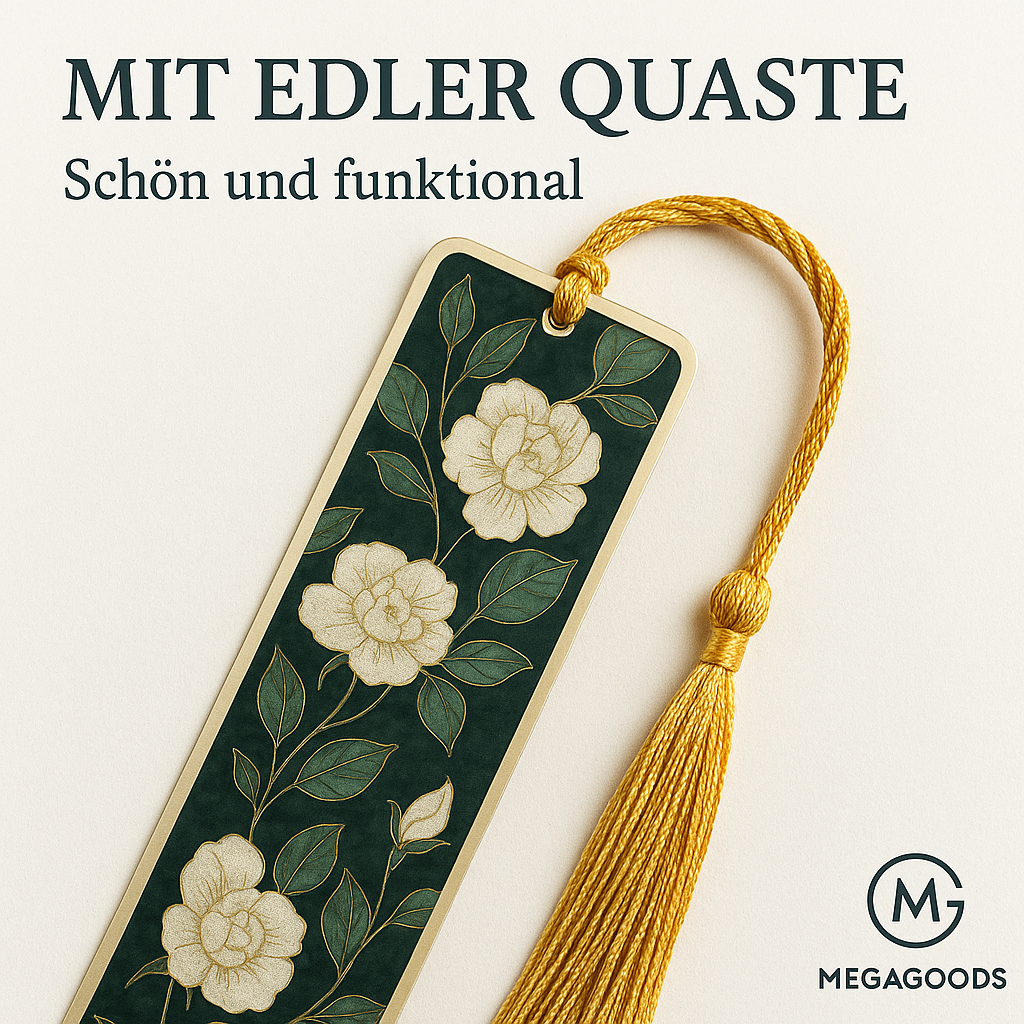 Metall-Lesezeichen Blume filigran Sonnenblume Rose Iris Gold DE.