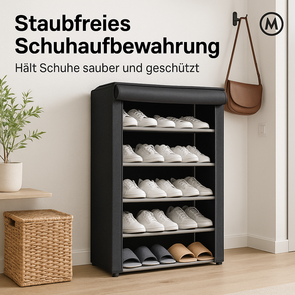 Schuhregal staubdicht mehrlagig Platzsparender Schuhschrank DE.