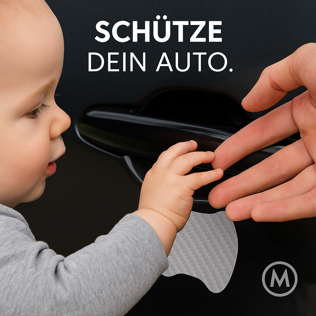 4er-Set Auto-Türgriff Schutzfolie weiß Carbon Optik kratzfest DE.