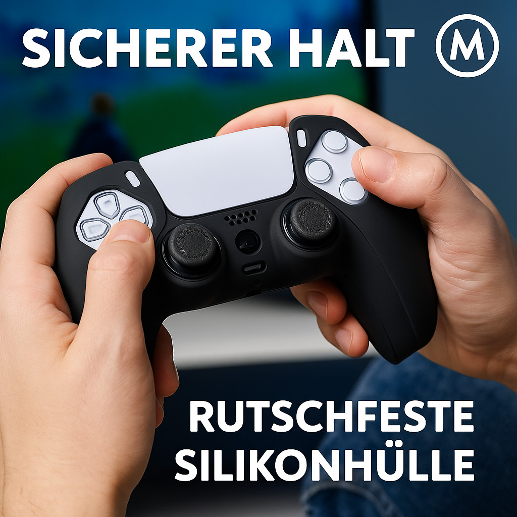 Schutz-Hülle für PS5 Controller rutschfest Silikon Case mit Grip DE.