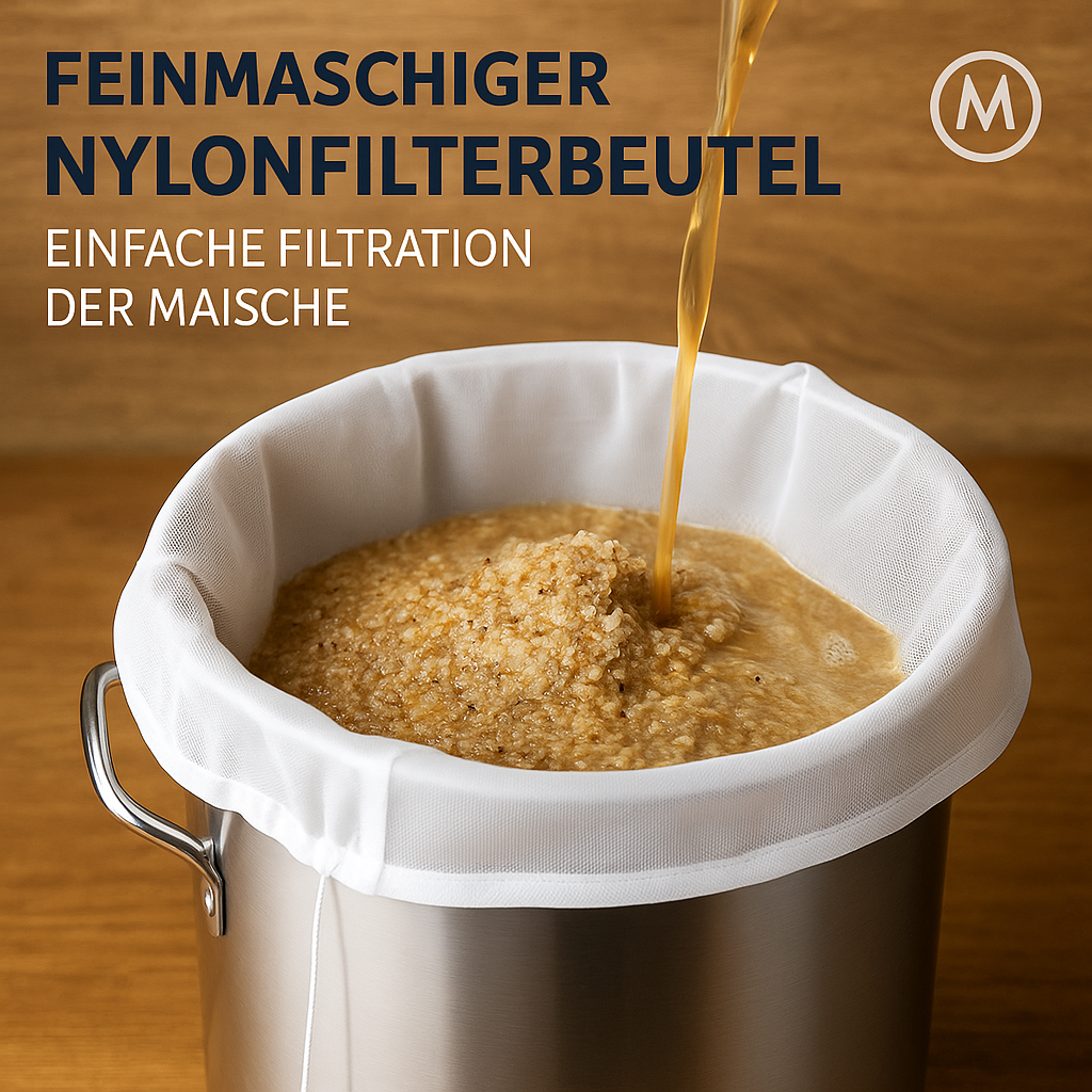 Bierbrauen Filterbeutel Nylon feinmaschig für Malz Maische und Würze DE.