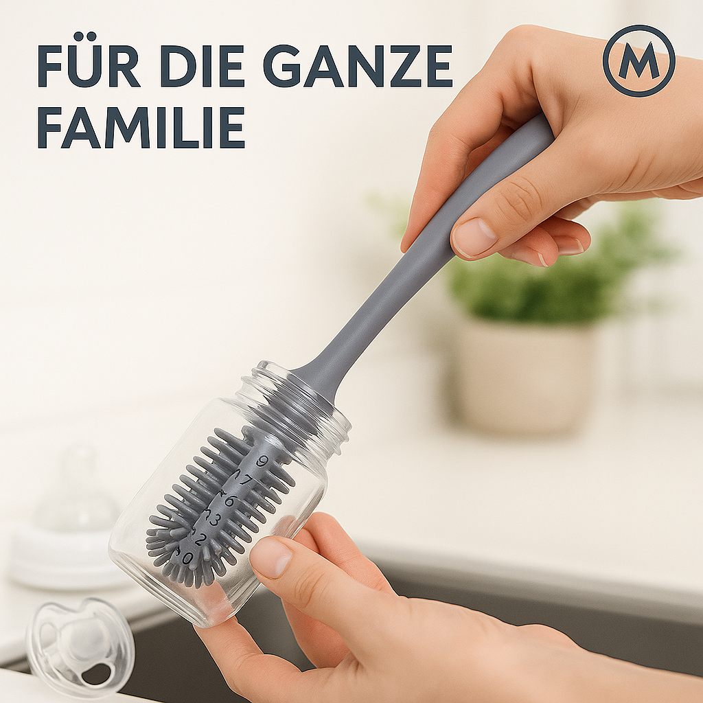 Silikon Flaschenbürste Glasreiniger mit langem Griff für Küche DE.