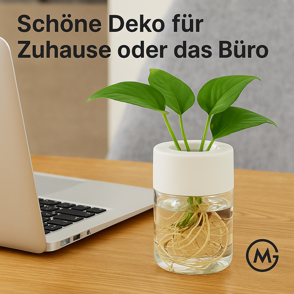 Mini-Hydroponik-Blumentopf Deko-Vase transparent Pflanzgefäß DE.