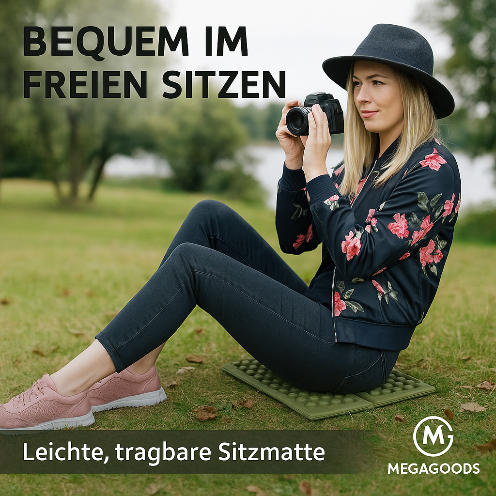 Sitzmatte Sitzkissen faltbar wasserdicht Thermo Sitzpolster tragbar DE.