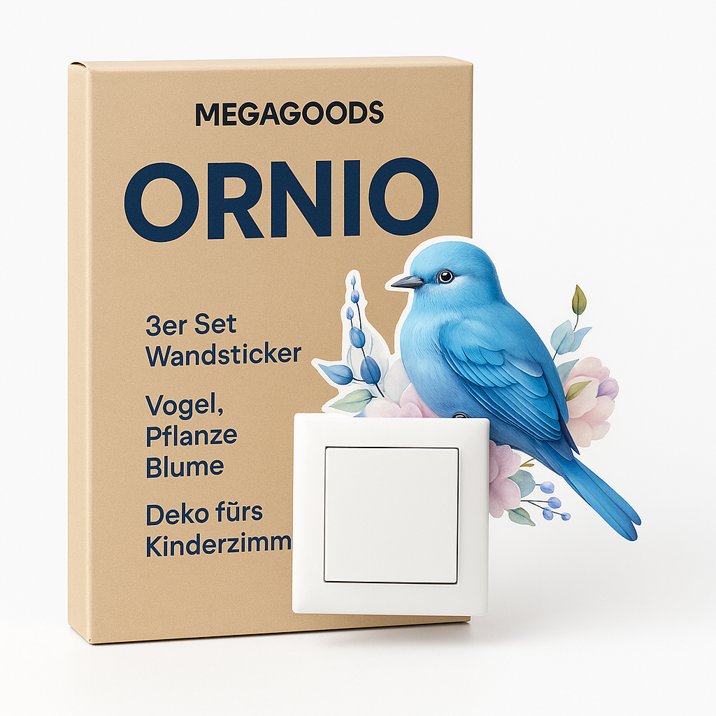 3er Set Wandsticker Vogel Pflanze Blume Deko fürs Kinderzimmer DE.