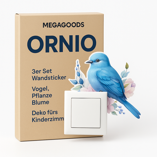 3er Set Wandsticker Vogel Pflanze Blume Deko fürs Kinderzimmer DE.