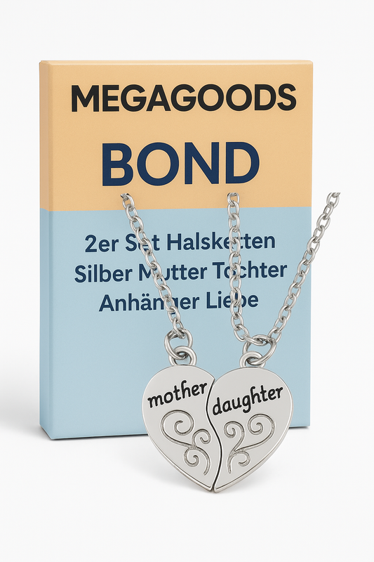 2er Set Halsketten Silber Mutter Tochter Anhänger Liebe Schmuck DE.
