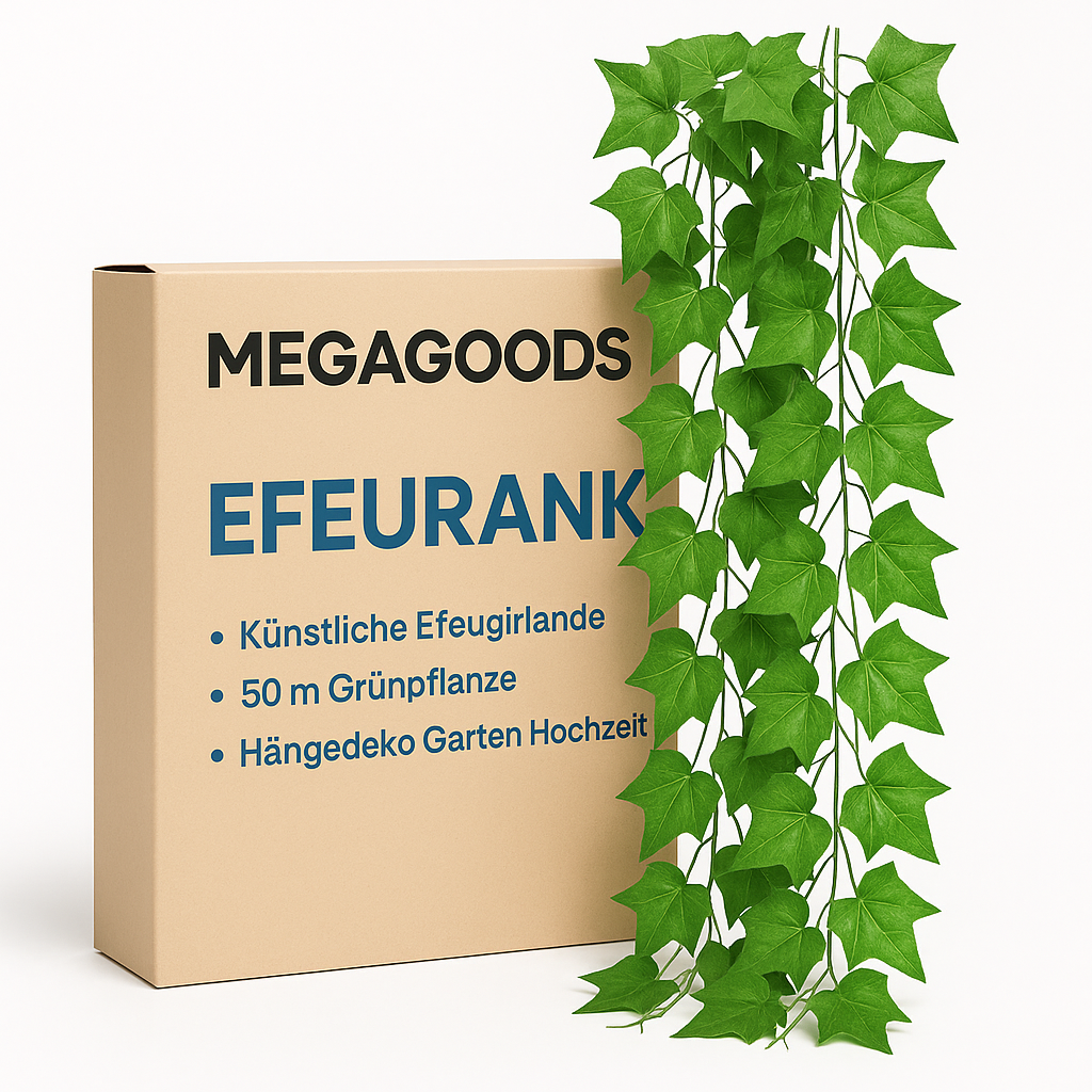 Künstliche Efeugirlande 50 m Grünpflanze Hängedeko Garten Hochzeit DE.