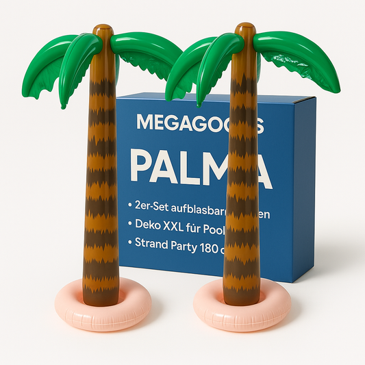 2er-Set aufblasbare Palmen Deko XXL für Pool Strand Party 180 cm DE.