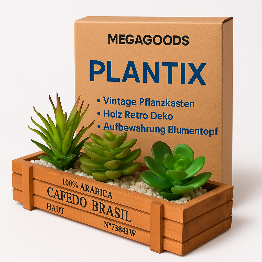 Vintage Pflanzkasten Holz Retro Deko Aufbewahrung Blumentopf Balkon DE.