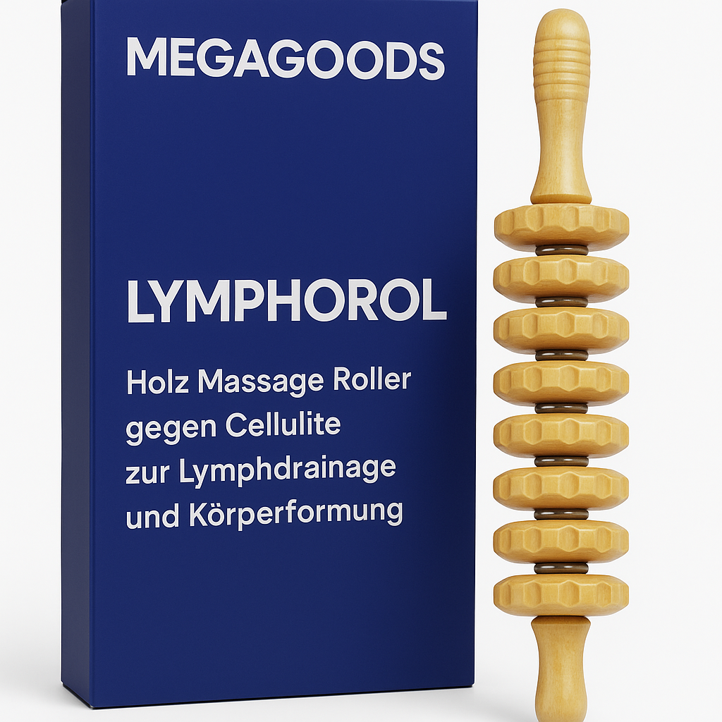 Holz Massage Roller gegen Cellulite zur Lymphdrainage und Körperformung DE.