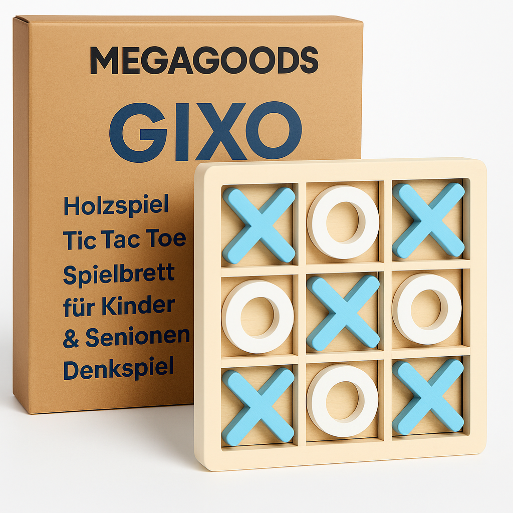Holzspiel Tic Tac Toe Xo Spielbrett für Kinder Senioren Denkspiel DE.