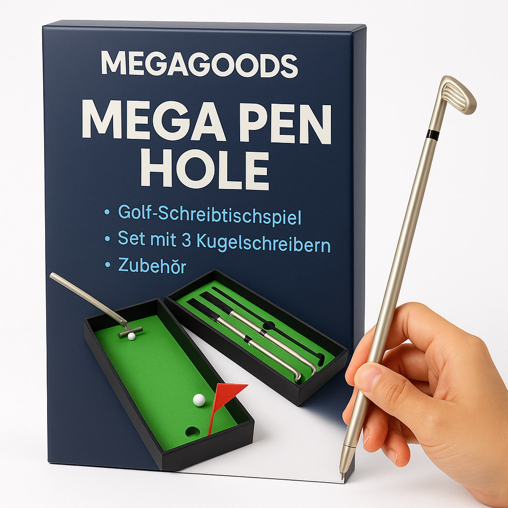 Golf Schreibtischspiel Set mit 3 Kugelschreiber Schlägern Zubehör DE.