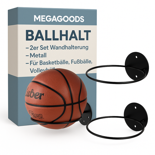 2er Set Wandhalterung Metall für Basketbälle Fußbälle Volleybälle DE.