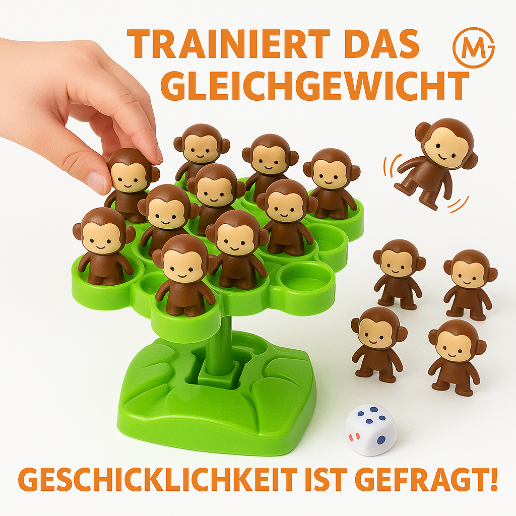 Affen-Balance-Baum Spielzeug Kinder Geschicklichkeit Musikset DE.