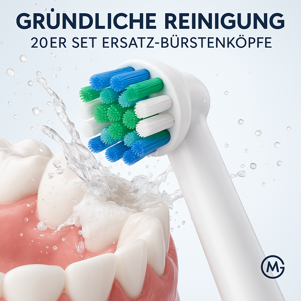 20er Set Ersatz-Zahnbürstenköpfe kompatibel mit Oral-B Braun DE.