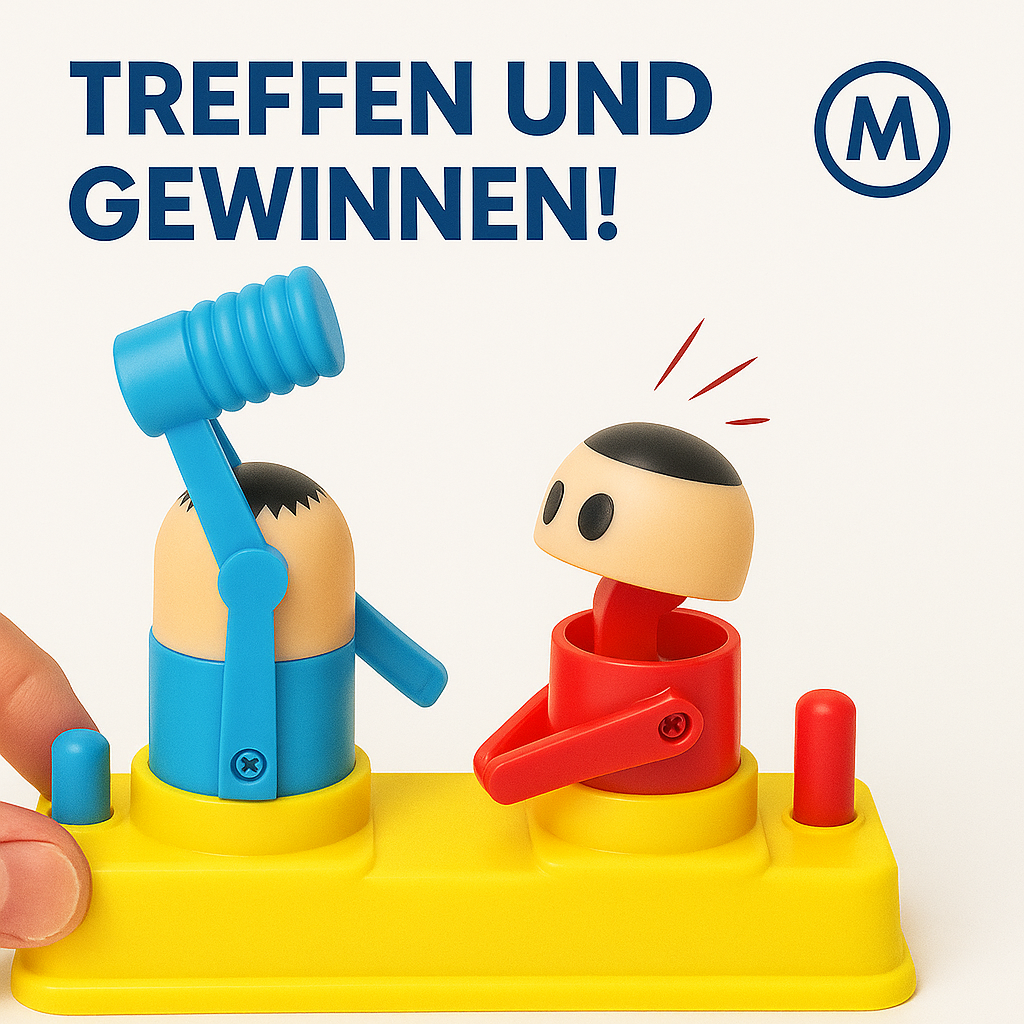 Mini Kinder-Klopfspiel Arcade rot blau Eltern-Kind Spiel DE.