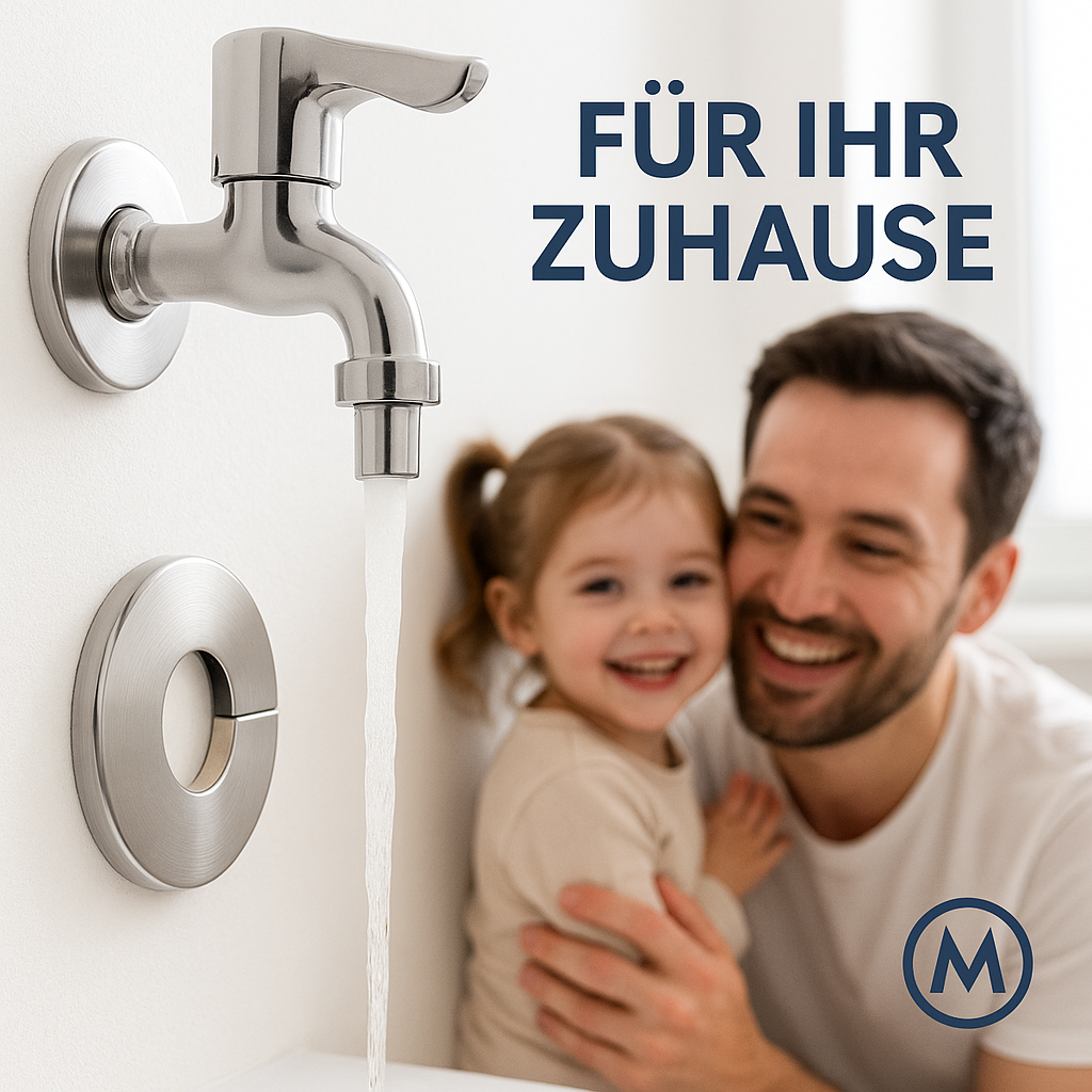 Selbstklebende Edelstahl Abdeckung Wasserrohr Wandabdeckung Chrom DE.